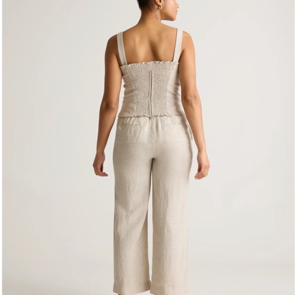 NWT Quince 100% European Linen Fitted Tank | Size S | Color Flax - Picture 3 of 8